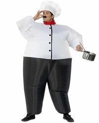 Asitlf Inflatable Suit Master Chef Costume Cook Jumpsuit Funny Party Dress Halloween Dress Up Parties Theme Parties