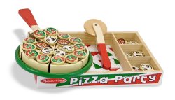 Melissa & Doug Pizza Party Wooden Play Food Set With 54 Toppings