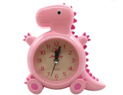 Kids Exquisite Dinosaur Quartz Analog Alarm Clock Pink