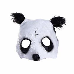 Cssd Halloween Horror Grimace Mask Half Face Panda Halloween Party Latex Mask Multicolor