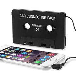 Insten Black Universal Car Audio Cassette Adapter For Ipad MINI 3 IPAD Air 2 APPLE Ipad ipod? ipod Touch GEN2 IPOD Video ipod Nano ipod Nano GEN4 SAMSUNG Galaxy S7 S8 S9 S9+ Plus