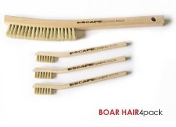 Escape Climbing Boars Hair Brush 4 Pack Durable Cleaning Tool Designed For Rock Climbing Holds Premium Natural Fiber Brush