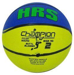 Hrs Champion 8 Ply Training Basketball 2 Size Rubber Moulded Ball Blue & Yellow Color HRS-BB4B
