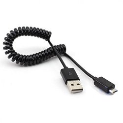 Coiled Micro USB Data Cable Charging Power Wire For Us Cellular Motorola Moto G - Us Cellular Motorola Moto G 3RD Gen - Us