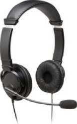 Usb-a Dual Headset headphones For Call Centre 1.8M Cable - With Microphone And Volume Control - Black Noise Cancelling