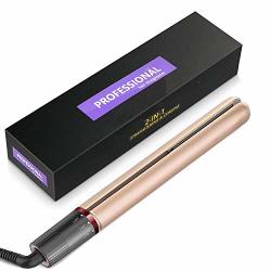 Hair Straightener Flat Iron For Hair Styling: 2 In 1 Tourmaline Ceramic Flat Iron For All Hair Types With Rotating Adjustable Temperature And Salon