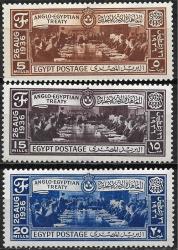 Egypt 1936 Anglo-egyptian Treaty Complete Lightly Mounted Mint Set Sg 245-7
