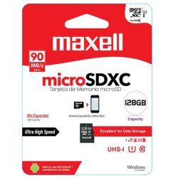 Maxell 128GB Micro-sd Class 10 90MB S Ultra High Speed - No Adapter