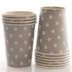 Grey silver Polka Dot Cups-was R18 Now R15