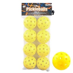 Outdoor Pickleballs Set 40 Small Precisely drilled Holes Designed one mesh Bag 