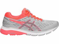 ASICS Women's GT-1000 7 Running Shoes 8M Mid Grey flash Coral