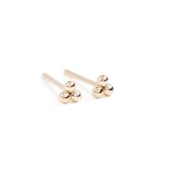 The Tres Stud Earrings In Yellow Gold - Standard - 6MM