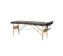 Premium Portable Massage Table Bed 2 Section Wooden - Brown