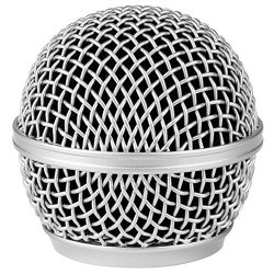 Talent Dm-rg Microphone Ball Head Mesh Grill For Shure SM58 BETA58 SM58LC SA-M30 SV100 RK143G PGX2 SLX2 Silver