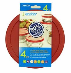 Anchor Hocking Improved 30% Stronger Replacement Lids 1X7CUP 1X4CUP 1X2CUP 1X1CUP Red Round Lid