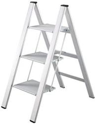 Bizi Ladder Stool Aluminum Alloy Ultra-thin Folding Multi-function Wide Shelf Shoe Bench 101X49X85CM Home Step Stool Color : A