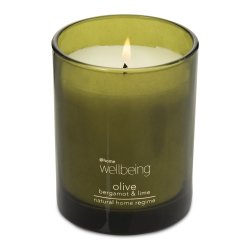 @home Scented Candle Green Glass Jar 220G