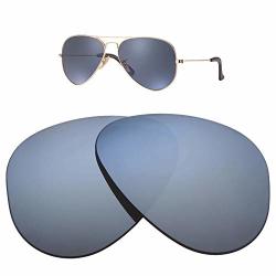Oak&ban Replacement Lenses Fit For Ray Ban Aviator Large Metal RB3025 58MM Sunglasses 100% Uv Protection Silver Mirror