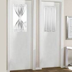 Panovous Door Curtains Short White Blackout Drapes Small Window Curtain Thermal Insulated Curtains For Door Platinum One Piece 25X40 Inch