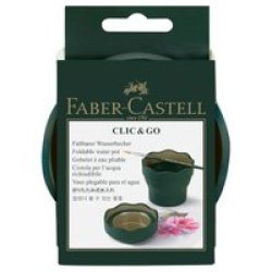 Faber-Castell Faber Castell Clic & Go Foldable Water Pot & Brush Holder 9.5CM X 8CM Open Green