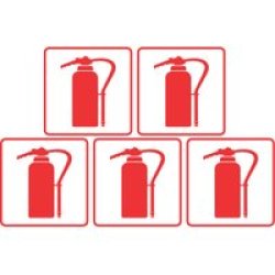 Fire-extinguisher Safety Sign 190X190MM Pack Of 5
