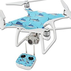 MightySkins Skin For Dji Phantom 4 Quadcopter Drone Billfish Stripes Protective Durable And Unique Vinyl Decal Wrap Cover Easy To Apply Remove And