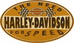 Harley-davidson The Need For Speed Oval Tin Sign 11 X 18 Inches 2010661