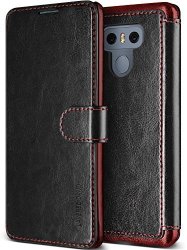 LG G6 Case Savant Series Black - Premium Pu Leather Wallet Card Slots Cover For G6 2017 By Lumion