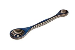 Island Bamboo 9" Blue Pakkawood 2 In 1 Double Sided Measuring Spoon