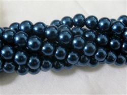 6MM Faux Royal Blue Glass Pearls 60
