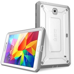 Supcase Samsung Galaxy Tab 4 8.0 Case - Unicorn Beetle Pro Series Full-body Hybrid Protective Case With Screen Protector White gray Dual Layer Design impact Resistant