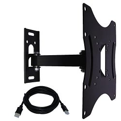 Koramzi Full Motion Universal Wall Mount Articulating Tilt swivel Universal Wall Mount Vesa 200X200 For 15"-46" Tvs With 6' HDMI Cable And Life Time Warranty