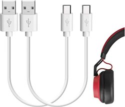 Geekria Short Charger Cord Compatible With Jabra Move Style Elite 65T Elite Sport Halo Smart Elite 45E 25E Usb-a To Micro-usb Charging Cable