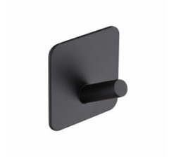 Sleek Black Self-adhesive Square Hook - Single Hook For Modern Organization