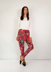 Bianca - Harem Styled Pant Abstract Cerise - Size 4 Extra Large