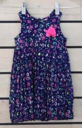 SOLO Infants Floral Pleated Dress - Navy - Navy 3-6 Months