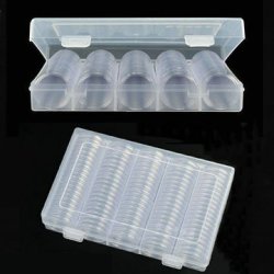 100PCS Coin Capsules 27 30MM Coin Collecting Container Storage Case With Box