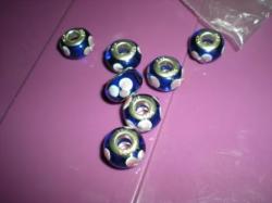 Bead Blue Flower Murano Style Bead - Fits Most European Charm Bracelet