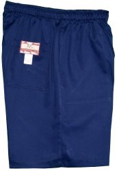 Men's Elastic Waistband 3 Pockets Cotton Twill Solid Shorts In Navy Blue - 3X