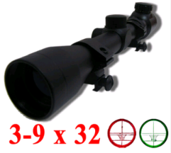 New Tactical 3-9 X 32 Rifle Scope With Red & Green Mil-dot Scope
