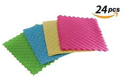 Betwoo Microfiber Dish Cloths Washcloths With Sponge Pad For Kitchen 24 Pack