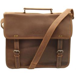 Genuine Leather Bahama Laptop Bag - Matt Brown