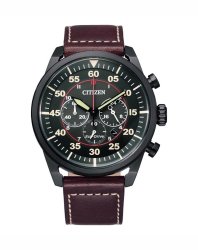 Chronograph Black Dial Brown Leather Men's Watch CA4218-14E