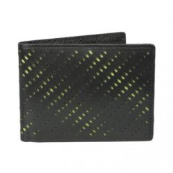 J.Fold Black 7 Green Reverb Leather Wallet