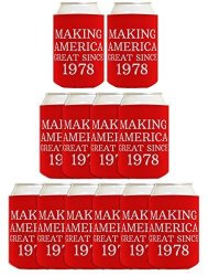 40TH Birthday Gift Ideas Making America Great Since 1978 40TH Birthday Decorations 40TH Birthday Gifts For Men 12 Pack Can Coolie Drink Coolers Coolies Red