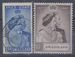 Swaziland 1948 Kgvi Silver Wedding Set Of 2 Very Fine Used