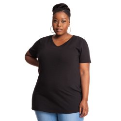 Donnay Plus Size Essential Basic Fitted Tee - Black