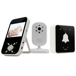 Ht-s328 3.5 Inch High Definition Lcd Screen Baby Monitor + Peephole Door Bell Kit Support Motion ...
