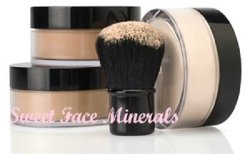 Kit 4PC W kabuki Brush Mineral Makeup Bare Set Full Coverage Foundation Powder
