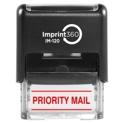 Imprint 360 AS-IMP1141R Priority Mail With Upper And Lower Bars Red Ink Heavy...